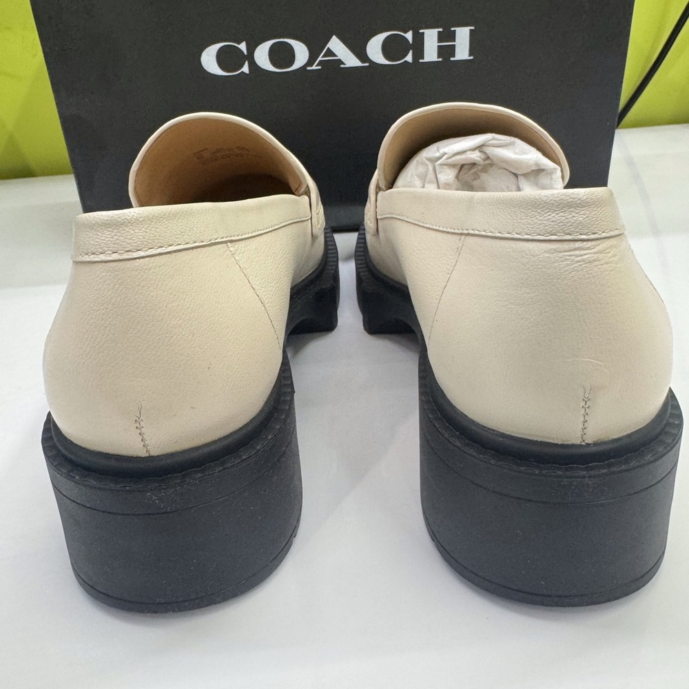 Coach Leah Platform Lug Sole Leather Loafers - Picture 2 of 6